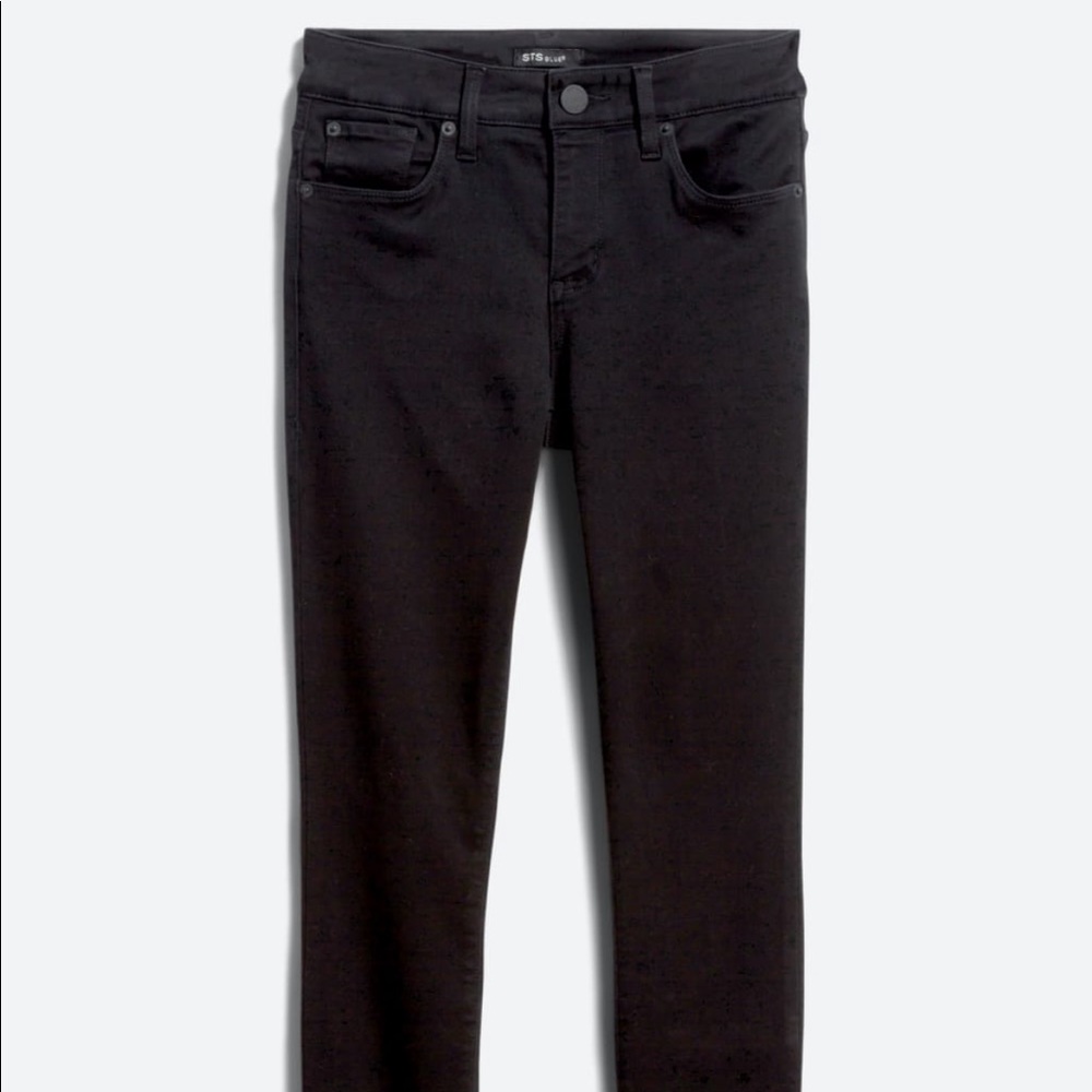 Emma Mid Rise Ankle Skinny Black Jean - STS Blue